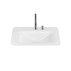 BASINS | 660 mm countertop washbasin for 2-hole basin mixer | Glossy White | Wash basins | Armani Roca