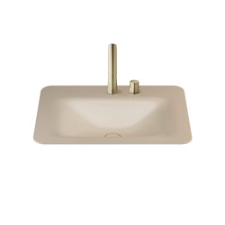 BASINS | 660 mm countertop washbasin for 2-hole basin mixer | Greige | Waschtische | Armani Roca