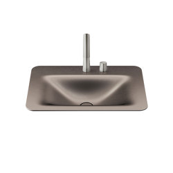 BASINS | 660 mm countertop washbasin for 2-hole basin mixer | Shagreen Dark Metallic | Waschtische | Armani Roca