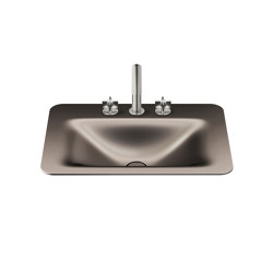 BASINS | 660 mm countertop washbasin for 3-hole basin mixer | Dark Metallic | Wash basins | Armani Roca