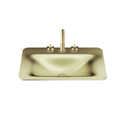 BASINS | Vasque à encastrer de 660 mm et 3 trous pour mélangeur de lavabo
Shagreen Matt Gold | Lavabos | Armani Roca