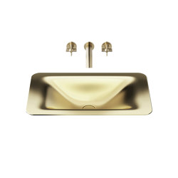 BASINS | 660 mm countertop washbasin for wall-mounted basin mixer | Matt Gold | Waschtische | Armani Roca