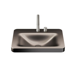 BASINS | 660 mm over countertop washbasin for 2-hole basin mixer | Dark Metallic | Wash basins | Armani Roca