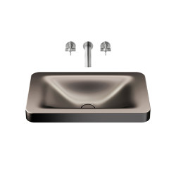 BASINS | 660 mm over countertop washbasin for wall-mounted basin mixer | Dark Metallic | Waschtische | Armani Roca