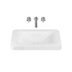 BASINS | 660 mm over countertop washbasin for wall-mounted basin mixer | Glossy White | Waschtische | Armani Roca