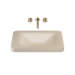 BASINS | 660 mm over countertop washbasin for wall-mounted basin mixer | Greige | Wash basins | Armani Roca