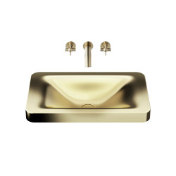BASINS | 660 mm over countertop washbasin for wall-mounted basin mixer | Matt Gold | Waschtische | Armani Roca