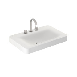 BASINS | 750 mm wall-hung or pedestal washbasin for 3-hole basin mixer | Off White | Waschtische | Armani Roca