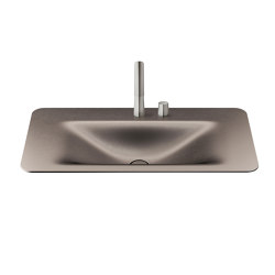 BASINS | 900 mm countertop washbasin for 2-hole basin mixer | Shagreen Dark Metallic | Waschtische | Armani Roca