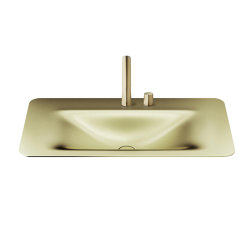 BASINS | Vasque à encastrer de 900 mm et 2 trous pour mitigeur de lavabo
Shagreen Matt Gold | Lavabos | Armani Roca