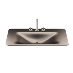 BASINS | 900 mm countertop washbasin for 3-hole basin mixer | Dark Metallic | Wash basins | Armani Roca