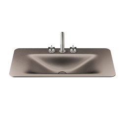 BASINS | 900 mm countertop washbasin for 3-hole basin mixer | Shagreen Dark Metallic | Wash basins | Armani Roca