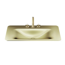 BASINS | Vasque à encastrer de 900 mm et 3 trous pour mélangeur de lavabo
Shagreen Matt Gold | Lavabos | Armani Roca