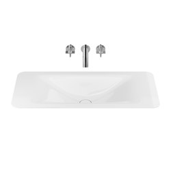 BASINS | 900 mm countertop washbasin for wall-mounted basin mixer | Glossy White | Waschtische | Armani Roca
