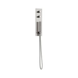 GRIFERÍA | Mezclador termostático empotrado de ducha de 2 funciones con ducha teléfono | Brushed Steel | Grifería para duchas | Armani Roca
