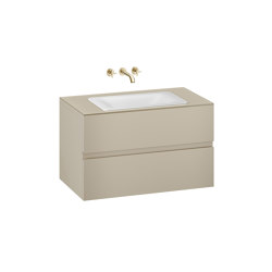FURNITURE | 1000 mm wall-hung furniture for  countertop washbasin and wall-mounted basin mixer | Greige |  | Armani Roca