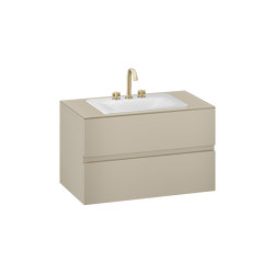 FURNITURE | 1000 mm wall-hung furniture for countertop washbasin and deck-mounted basin mixer | Greige | Bathroom furniture | Armani Roca