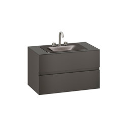 FURNITURE | 1000 mm wall-hung furniture for countertop washbasin and deck-mounted basin mixer | Nero |  | Armani Roca