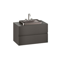 FURNITURE | 1000 mm wall-hung furniture for over countertop washbasins and deck-mounted basin mixers | Nero |  | Armani Roca