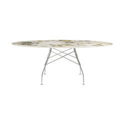 GLOSSY Marble Oval SYMPHONIE STRUCTURE: CHROME STEEL | Tables de repas | Kartell