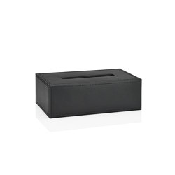 Tissue Boxes | Black Leather Eff. Tissue Holder