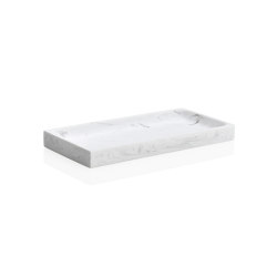 Trays | White Marble Eff. Poly. Tray 25,5X12X2 | Living room / Office accessories | Andrea House