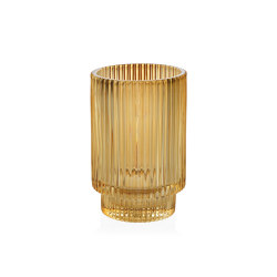 Decoration Complemens | Amber Glass Tea Light Ø8,5X13 cm | Dining-table accessories | Andrea House