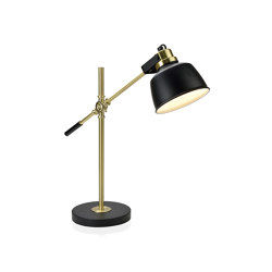 Lighting | Black/Brass Lamp 54X18X48cm | Table lights | Andrea House