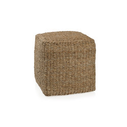 Pufs | Square Cube Pouf Seagrass 40X40X40 | Poufs | Andrea House
