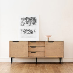 Sideboard NOBLE with 3 drawers | open base | Radis Furniture
