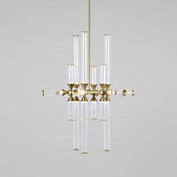 Castle 18-03 (Brass/Clear) | Suspended lights | Roll & Hill