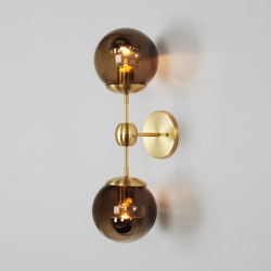 Modo Sconce - 2 Globes (Brass/Smoke) | Lampade parete | Roll & Hill