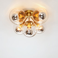 Modo Ceiling Mount - 5 Globes (Brass/Clear) | Ceiling lights | Roll & Hill