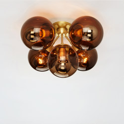 Modo Ceiling Mount - 5 Globes (Brass/Smoke) | Lámparas de techo | Roll & Hill