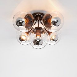 Modo Ceiling Mount - 5 Globes (Bronze/Clear) | Lámparas de techo | Roll & Hill