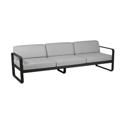 Bellevie | 3 Sitzer Sofa mit Kissen in Flanellgrau | Sofas | FERMOB