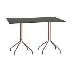 Weave |  Double leg table | Compact top | Spider base | Point