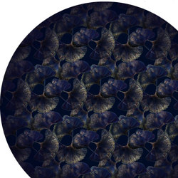 Ginko | Leaf Blue Round | Formatteppiche | moooi carpets