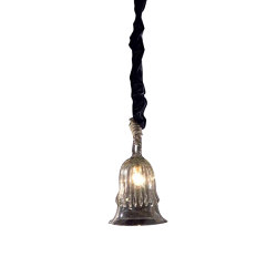 Etna handmade pendant light in steel, glass and crystal