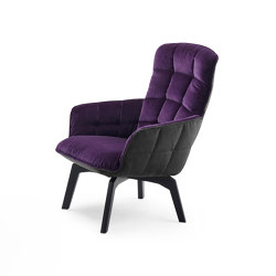Marla | Easy Chair High mit Holzgestell und Ottoman | Armchairs | FREIFRAU MANUFAKTUR