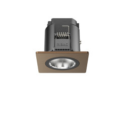 SPARK Downlight 800 with quadratic rim golden brown anodised | Recessed ceiling lights | RIBAG