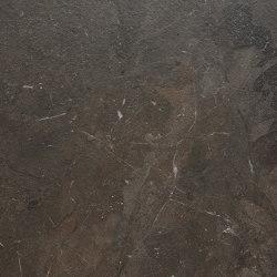 Umbra Marrón Bush-hammered | Mineral composite flooring | INALCO