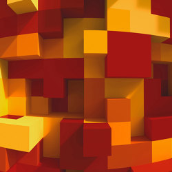 Ap Digital 4 | Carta da Parati DD108905 3Dcubes Orange | Wall coverings / wallpapers | Architects Paper