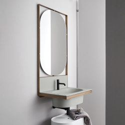 Elle Ovale wall-hung washbasin with mirror