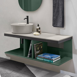 Multiplo washbasin on open day cabinet | Wash basins | Ceramica Cielo