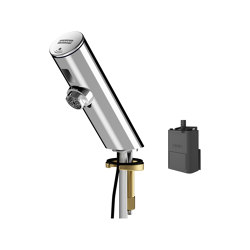 F3E Electronic pillar tap with battery compartment | Grifería para lavabos | KWC Professional