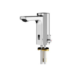 F5E-Mix Electronic pillar mixer with battery operation | Wash basin taps | KWC Professional