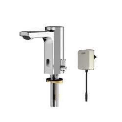 F5E-Mix Electronic pillar mixer with plug-in power supply unit | Wash basin taps | KWC Professional