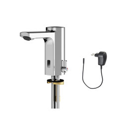 F5E-Mix Electronic pillar mixer with plug-in power supply unit | Wash basin taps | KWC Professional