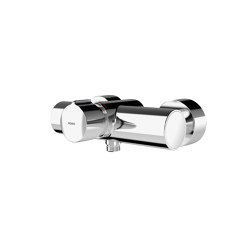 F5S-Mix self-closing wall-mounted mixer with hand shower connection | Grifería para duchas | KWC Professional